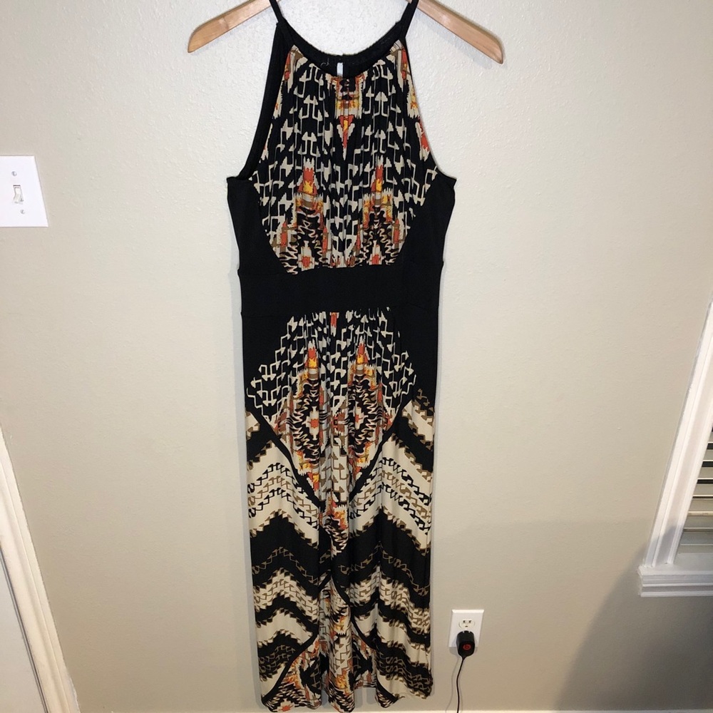 High Neck Flowy Maxi Dress